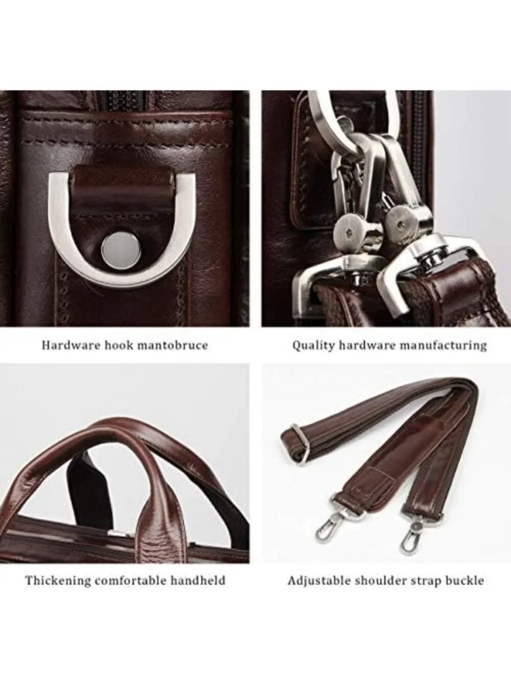 Stylish Leather Briefcase for Men, 15.6